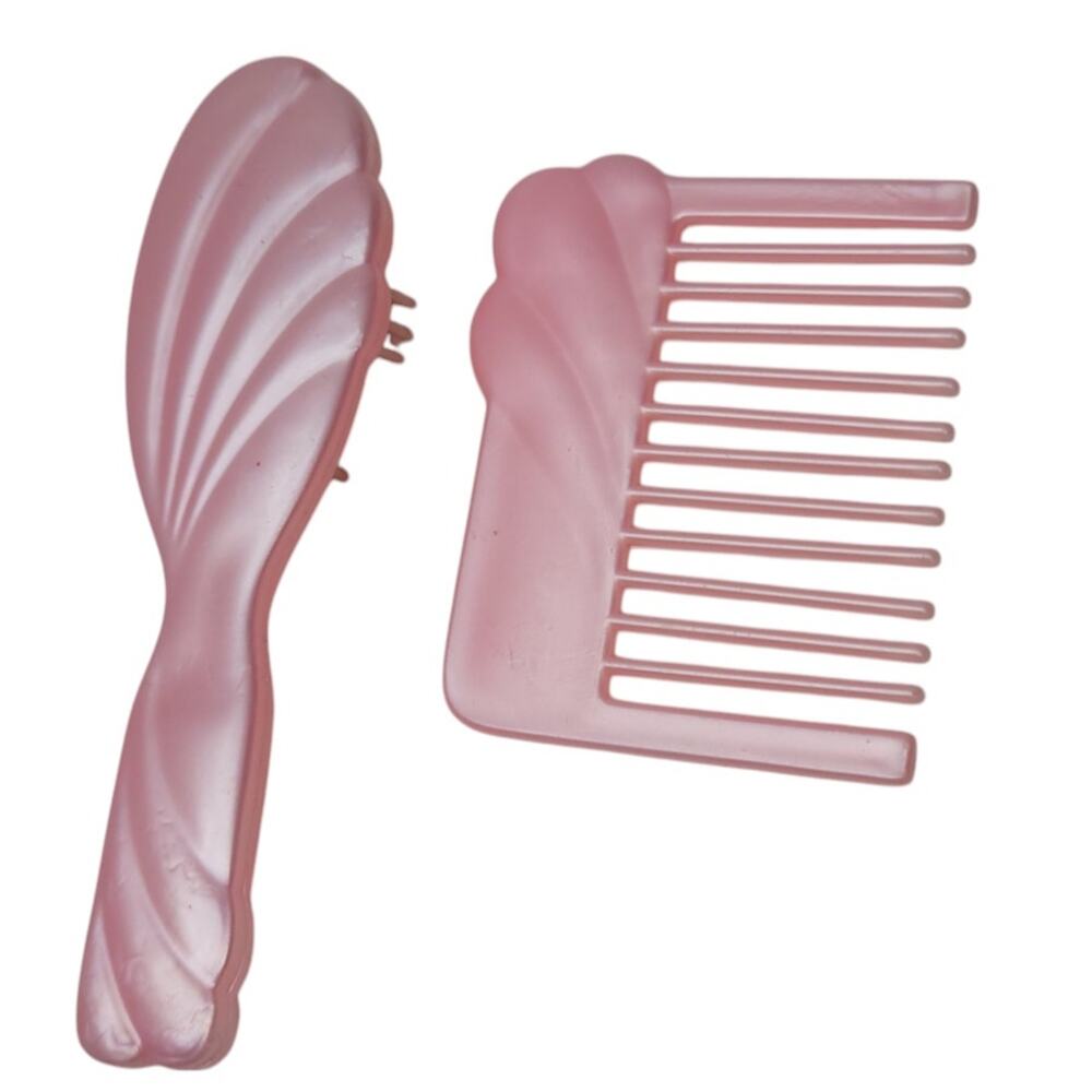 Vintage Doll Pale Pink Comb & Brush Set MUST  COMBINE